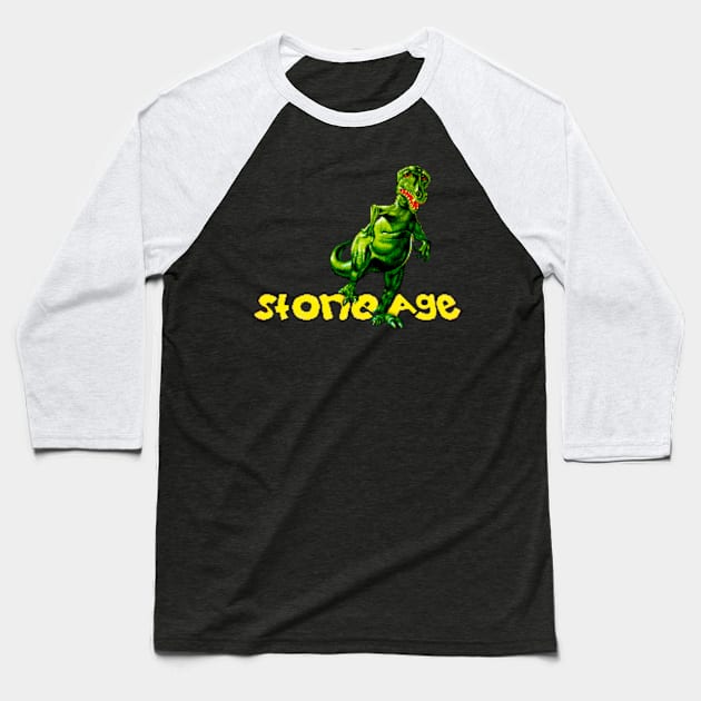 Stone Age Baseball T-Shirt by iloveamiga